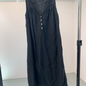 Black Linen Shift Dress